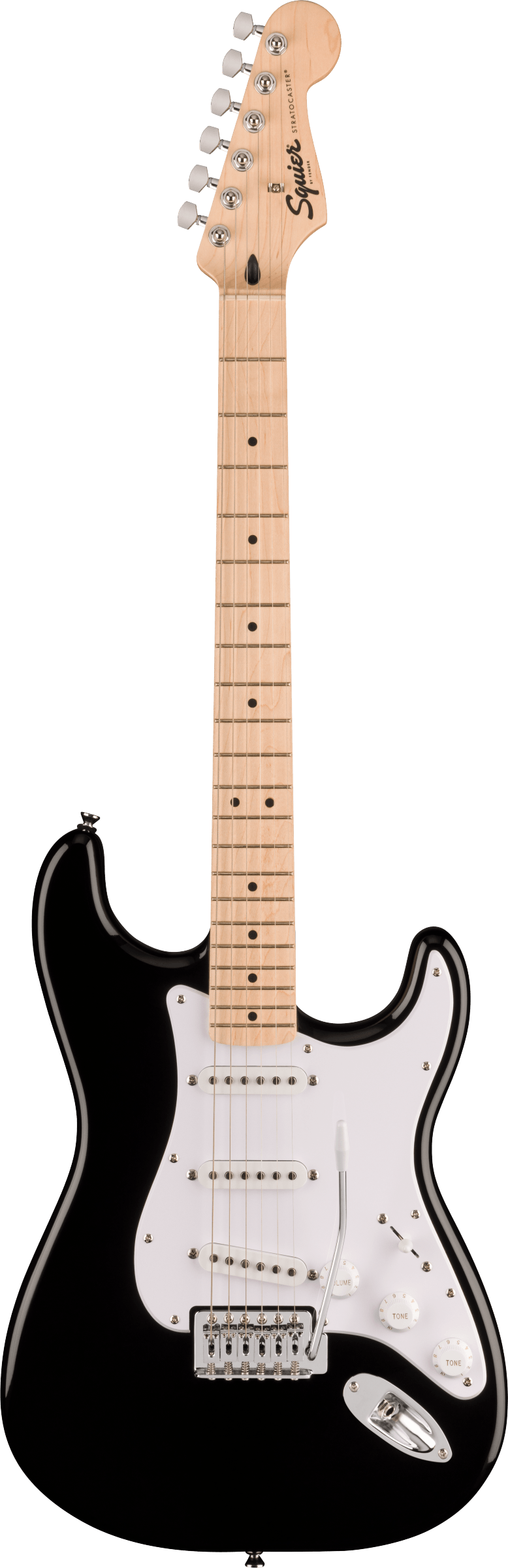 Squier Sonic Stratocaster Black - White Pickguard