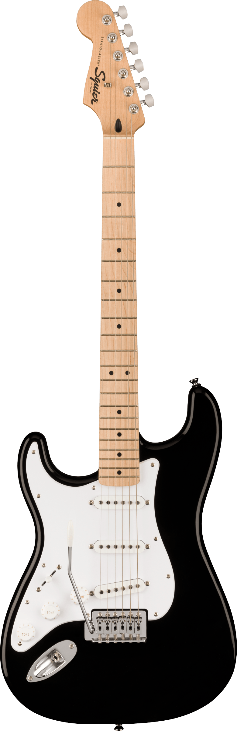Squier Sonic Stratocaster Left Handed Black - White Pickguard