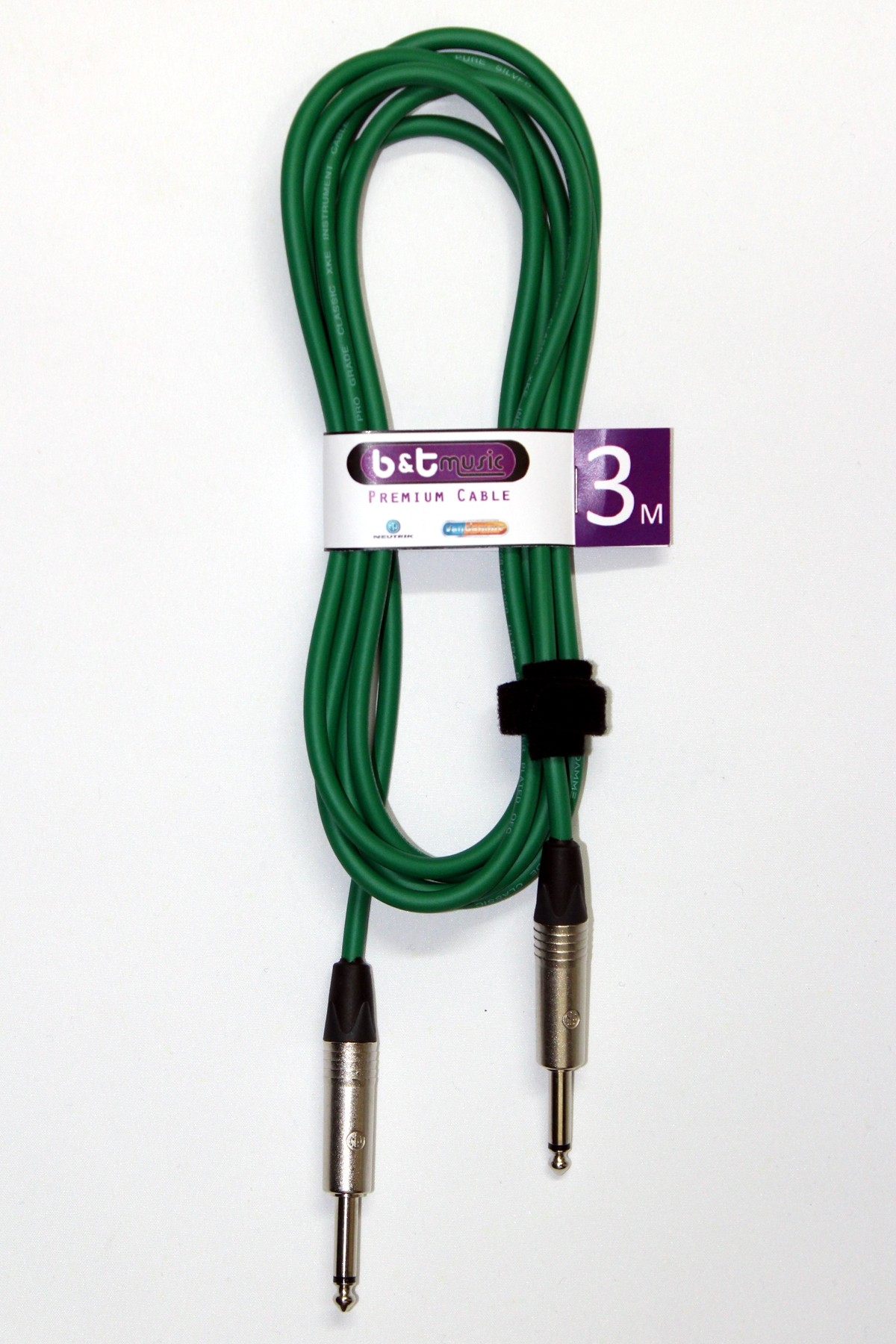 B&T Music Premium Cable 3m Jack To Jack - Green