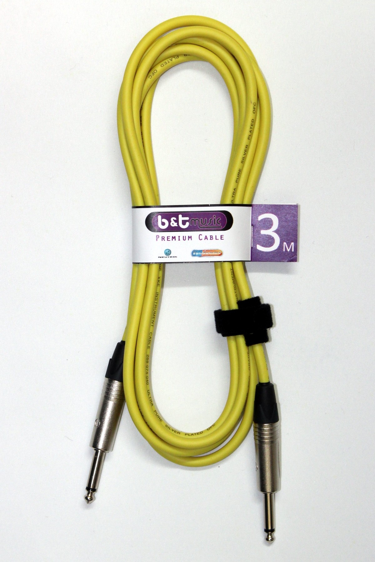 B&T Music Premium Cable 3m Jack To Jack - Yellow