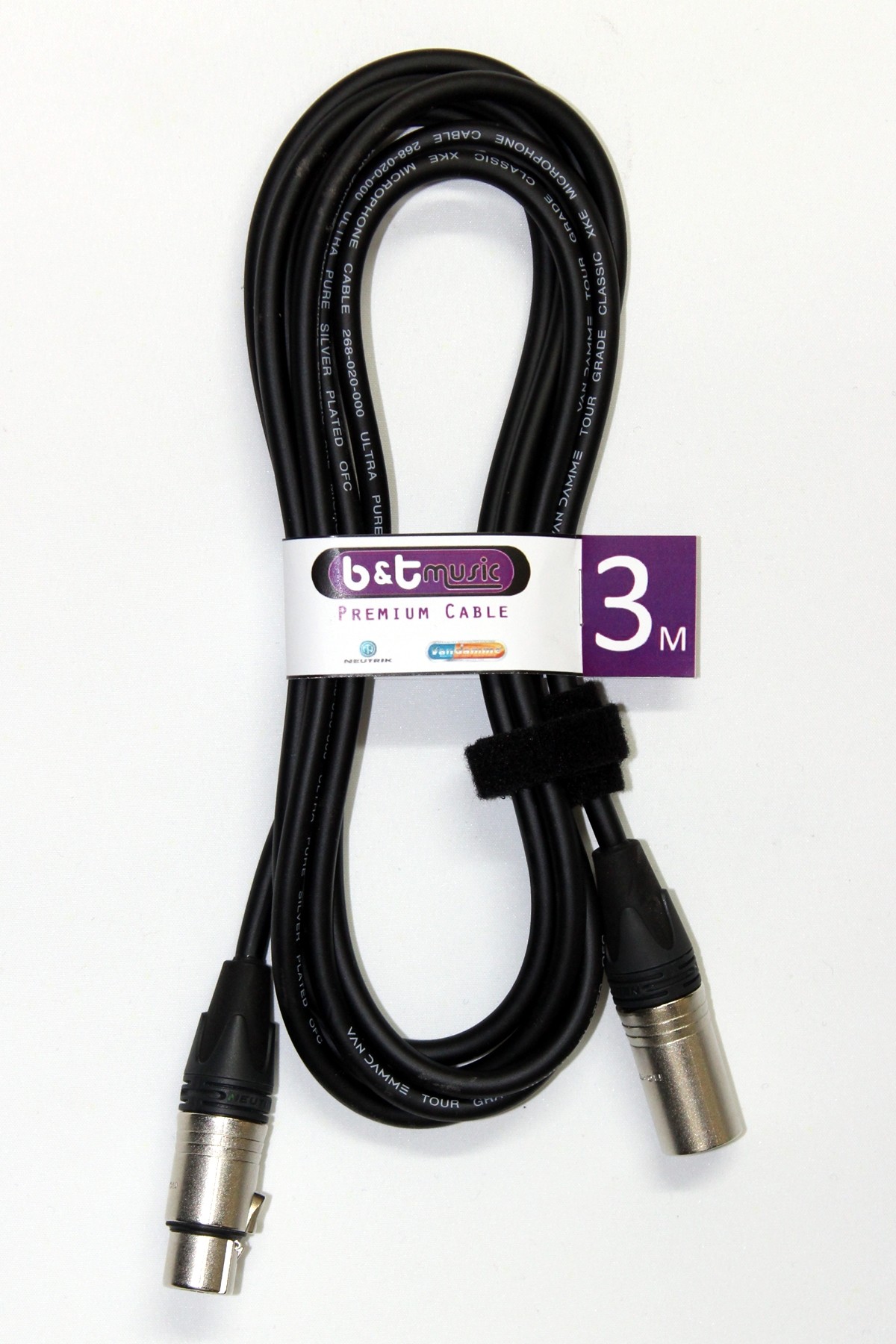 B&T Music Premium Cable 3m XLR To XLR - Black