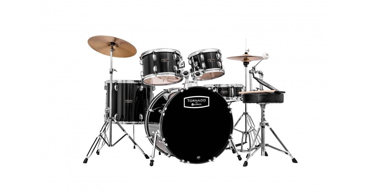 Mapex Tornado 2216 Rock Fusion Drum Kit Black - 22" Bass Drum