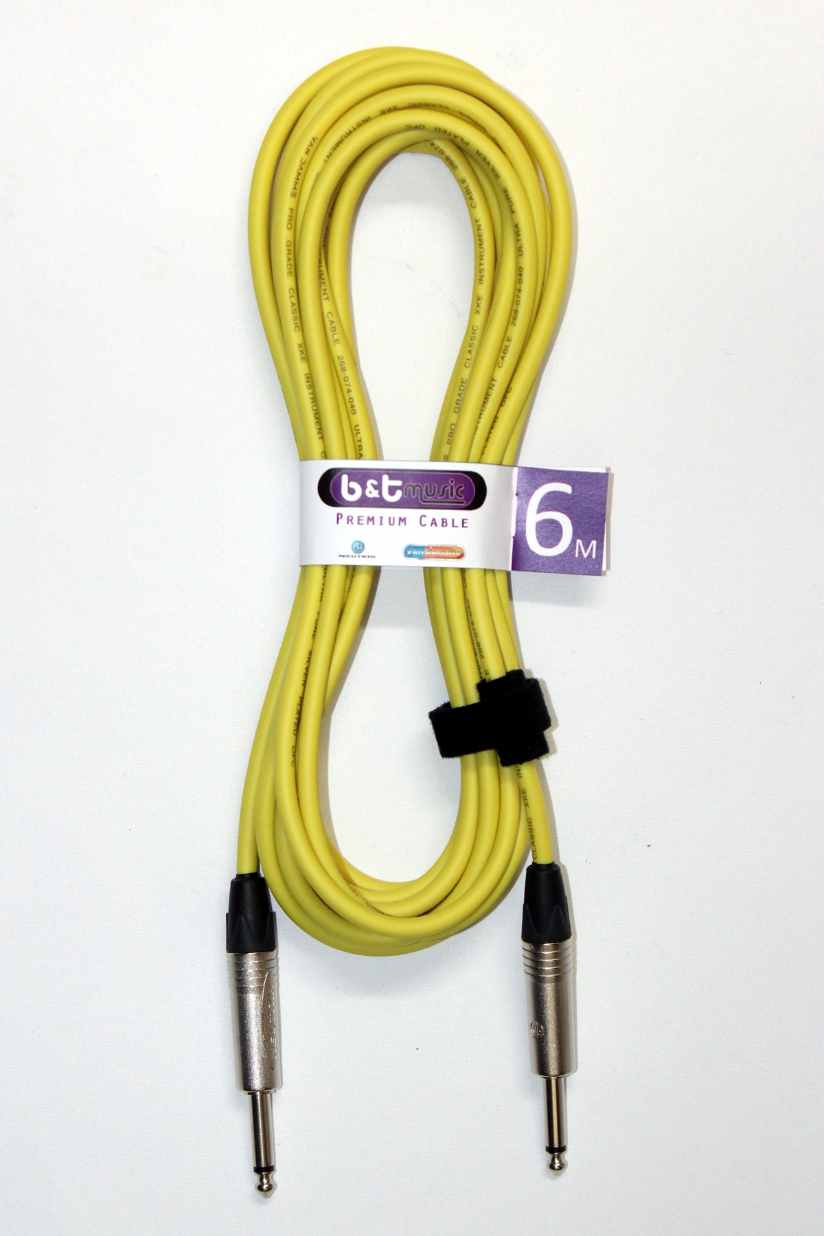 B&T Music Premium Cable 6m Jack To Jack - Yellow