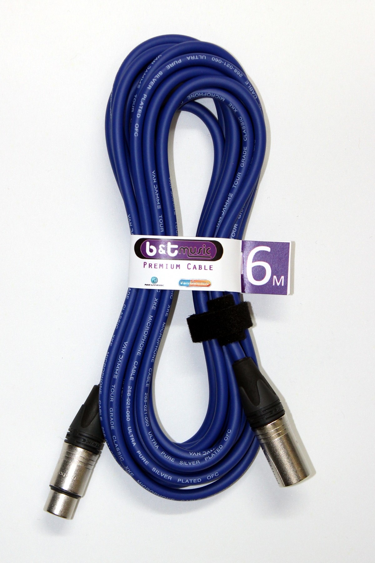 B&T Music Premium Cable 6m XLR To XLR - Blue