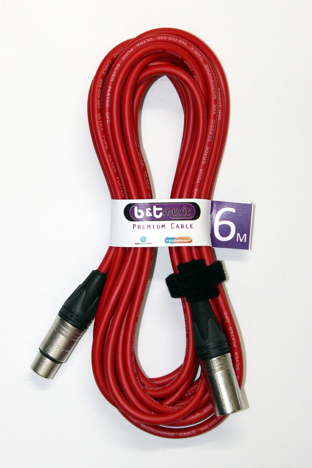 B&T Music Premium Cable 6m XLR To XLR - Red