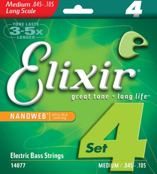 Elixir Nickel Wound Nanoweb Bass Set 45-105