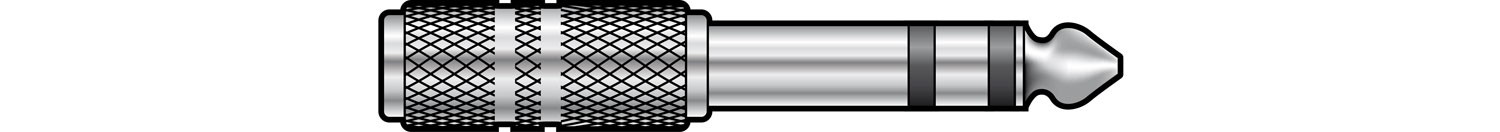 Adaptor - 6.3mm Stereo Jack Plug to 3.5mm Stereo Jack Socket
