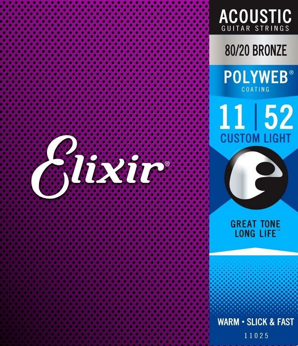 Elixir Bronze Wound Polyweb Medium Light Acoustic Set 11-52