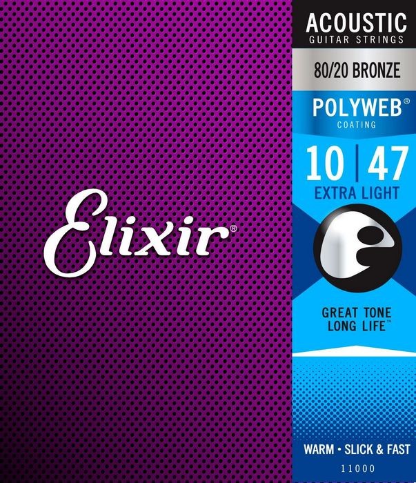 Elixir Bronze Wound Polyweb Extra Light Acoustic Set 10-47