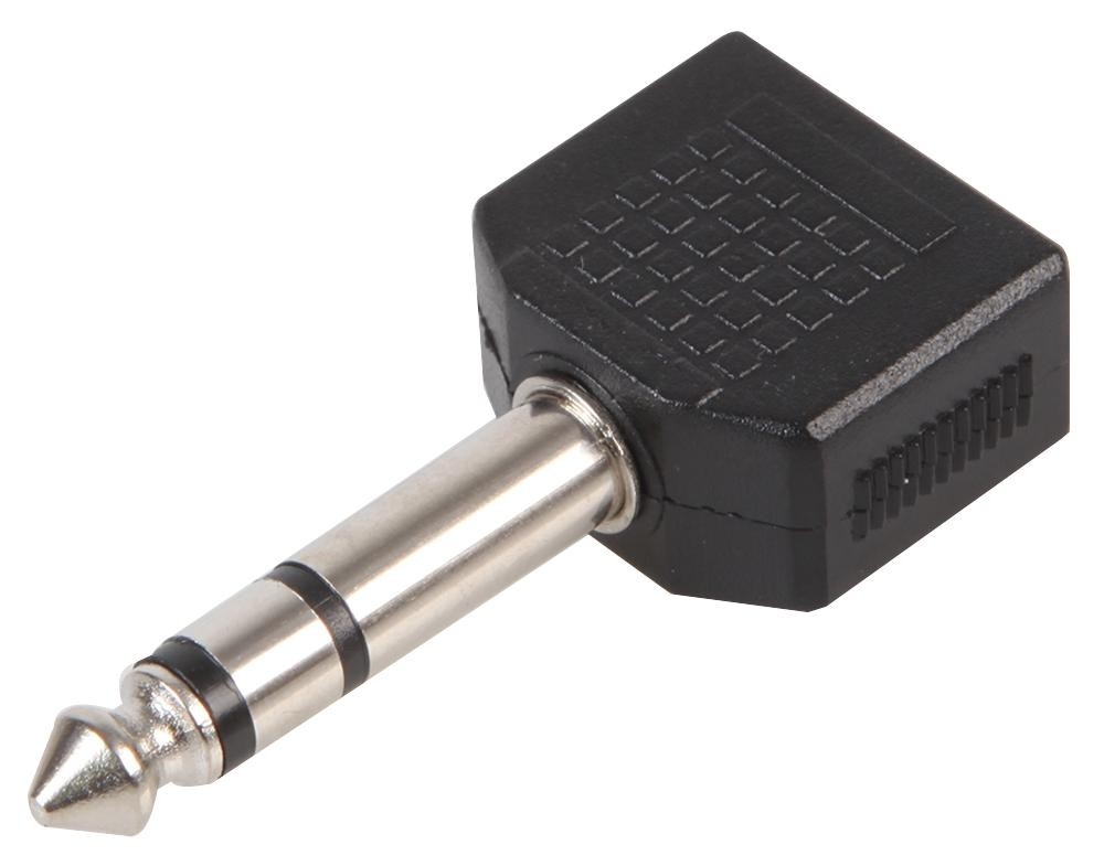 Pro Signal adaptor 2 x 3.5mm Stereo Female Jacks Into 6.3mm Stereo Jack