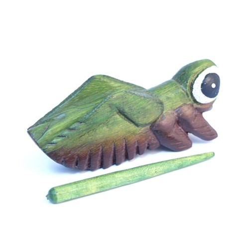 4" wooden green cricket