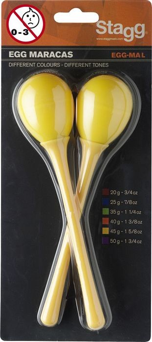 Stagg Yellow Long Plastic Egg Maracas