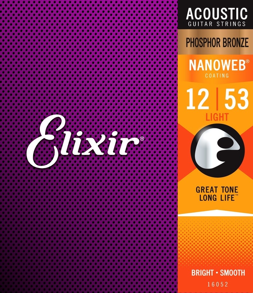 Elixir Acoustic Nanoweb Phosphor Bronze Light 12-53