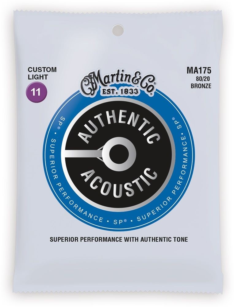Martin MA175 Custom Light 80/20 Authentic Acoustic Strings 11-52