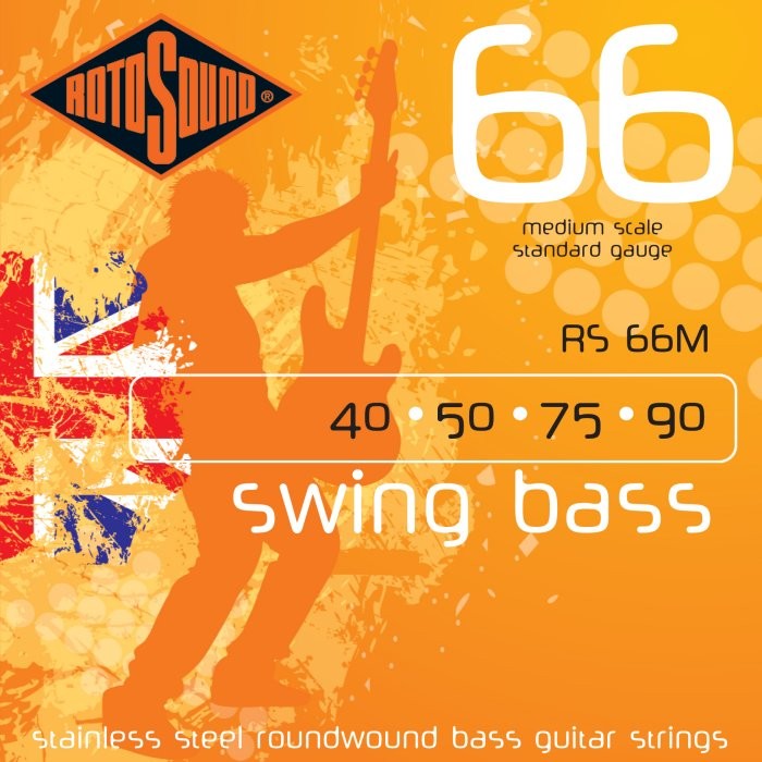 Rotosound RS66M Medium Scale Steel Bass Guitar Strings, 40-90