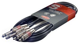 Stagg STC3PCM 3m Twin mono jack to Twin RCA phono cable