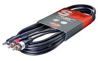 Stagg SYC1MPSB2CME Stereo Mini Jack to Dual Phono Cable 1m