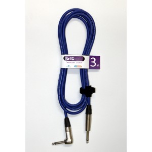 B&T Music Premium Cable 3m Jack To Angle Jack - Blue