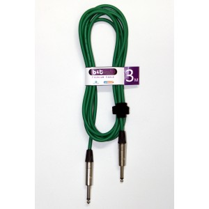 B&T Music Premium Cable 3m Jack To Jack - Green