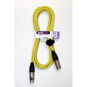 B&T Music Premium Cable 3m XLR To XLR - Yellow