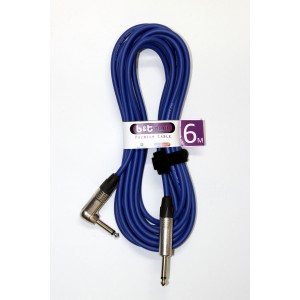B&T Music Premium Cable 6m Jack To Angle Jack - Blue