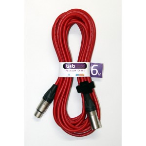 B&T Music Premium Cable 6m XLR To XLR - Red