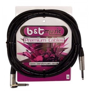 B&T Music Premium Cable 6m Jack To Angle Jack - Black
