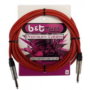 B&T Music Premium Cable 6m Jack To Jack - Red