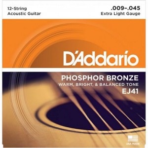 DAddario EJ41 9-45 12-String Set Phosphor Bronze