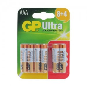 GP Ultra GPPPCA24AU072 Ultra Alkaline 8 x AAA + 4 FREE Batteries