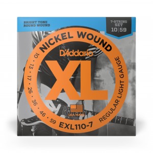 DAddario EXL110-7 Nickel Wound 7 String Electric, Regular Light, 10-59