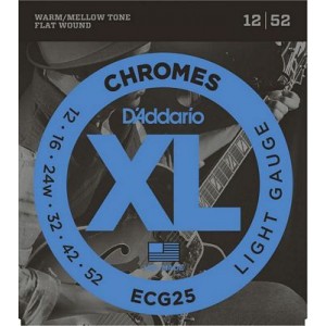 DAddario ECG25 Chromes Flat Wound 12-52