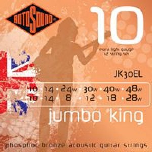 Rotosound Jumbo King 10 Phosphor Bronze Acoustic 12 String JK30EL