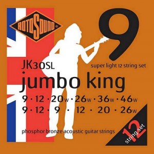 Rotosound JK30SL Jumbo King, Phosphor Bronze, 12-String, Super Light - 09-46