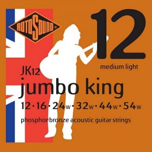 Rotosound JK12 Jumbo King Acoustic, Medium Light, 12-54 Phosphor Bronze