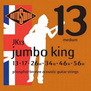 Rotosound JK13 Jumbo King Acoustic, Medium, 13-56 Phosphor Bronze