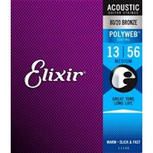 Elixir Bronze Wound Polyweb Medium Acoustic Set 13-56
