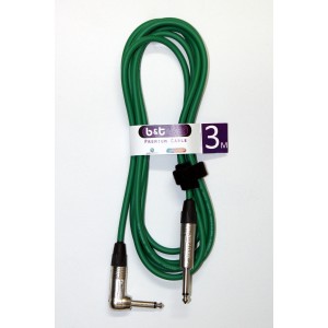 B&T Music Premium Cable 3m Jack To Angle Jack - Green