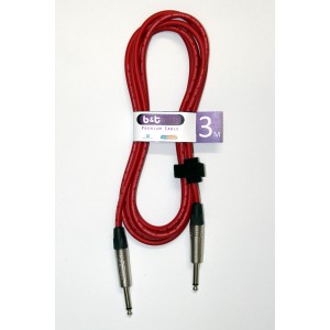 B&T Music Premium Cable 3m Jack To Jack - Red