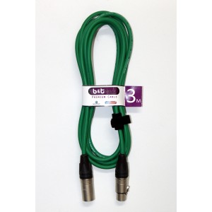 B&T Music Premium Cable 3m XLR To XLR - Green