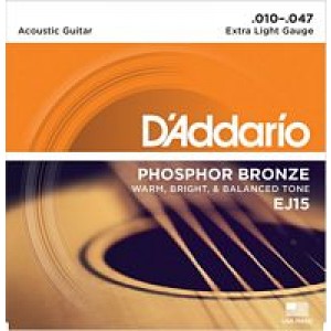 DAddario EJ15 Phosphor Bronze, Extra Light, 10-47