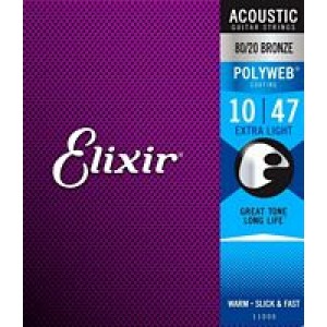 Elixir Bronze Wound Polyweb Extra Light Acoustic Set 10-47