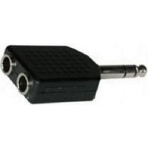 Pro Signal AV15217 Adaptor, Adaptor, 2x 6.35mm Stereo Sockets to 6.35mm Stereo Plug -  PSG01669