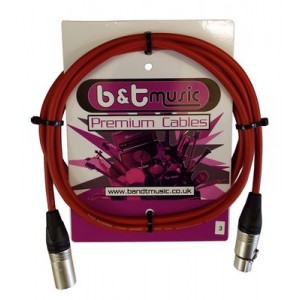 B&T Music Premium Cable 3m XLR To XLR - Red