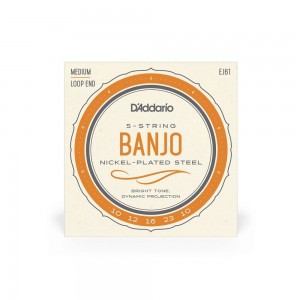 DAddario EJ61 5-String Banjo, nickel, Medium, 10-23