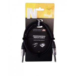 Stagg NGC10R Instrument Cable 10m - Deluxe BLACK