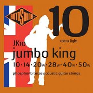Rotosound JK10 Jumbo King Acoustic, Extra Light, 10-50 Phosphor Bronze