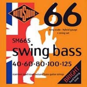 Rotosound SM665 Swing Bass 66 Stainless Steel 5-String Bass strings 40-125