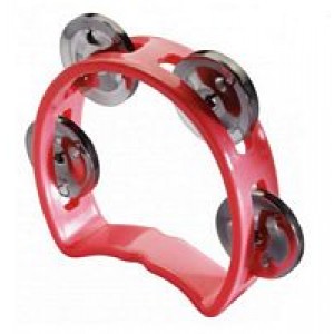 Stagg TAB-MINI/RD Cutaway Plastic Mini Tambourine, 4 Jingles - Red